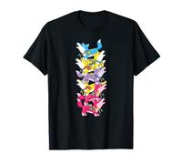 Lobo divertido colorido arco iris regreso a la escuela niños niñas niños niñas Camiseta