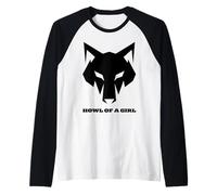 Lobo Divertido Howl of a Girl para Mujeres o niñas Camiseta Manga Raglan