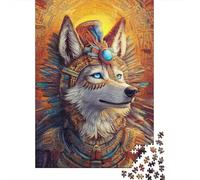 Lobo Egipcio Arte Puzzle de 1000 Piezas Puzzle para Adultos Papel Familia Relajación Decoración Regalo 70x50cm/1000pcs