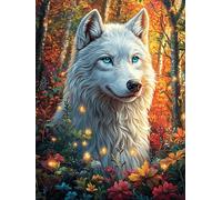 Lobo en Bosque bajo luz de Luna Puzzle 500 Piezas Educativo 3D Juego De Rompecabezas para Familia Entretenimiento Creativo Construir Maquetas 500 PCS