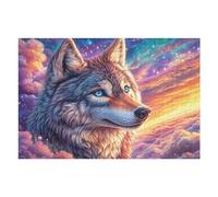 Lobo en Bosque de Galaxia Puzzle 1000 Piezas Obra De Arte Familiar Coleccionable Rompecabezas 3D para Hombres Y Mujeres Juguete Educativo Desafío Intelectual 1000 PCS