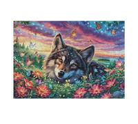 Lobo en Bosque de Galaxia Puzzles 300 Piezas Portátil 3D Rompecabezas Familiar para Toda La Familia Maquetas Educativas Construir Aliviar Estrés 300 PCS