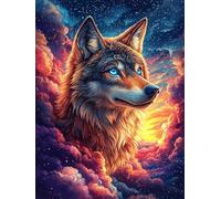 Lobo en Bosque mágico Under The Northern Lights Puzzles 300 Piezas Maquetas Educativas Detalladas Fauna Mascotas Rompecabezas para Familia Construir DIY Aliviar Estrés Decoración Hogar 300 PCS
