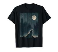 Lobo en bosque salvaje, árboles, amantes de la naturaleza, un bosque Escena Camiseta