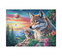 Lobo en el Bosque al Atardecer Rompecabezas 500 Piezas Cartón para Expertos Mejora Atención para Semana Santa Garantía Satisfacción Más Vendido 500 PCS