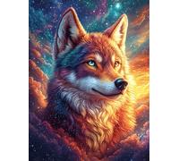 Lobo en el Bosque mágico al Atardecer Rompecabezas 300 Piezas Cartón para Mayores Vida Silvestre y Mascotas Terapia Ocupacional Regalo Corporativo Garantía Satisfacción Regalo Reyes Magos 300 PCS