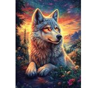 Lobo en el Bosque mágico Puzzle 300 Piezas Cartón Blanco Premium para Expertos Animal de Cuento de Hadas de acompañamiento Vacaciones Fines Semana Hobby Y Ocio Regalo Navideño 300 PCS