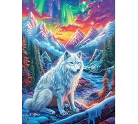 Lobo en el bosque mágico Rompecabezas 1000 Piezas Cartón Para Principiantes Dibujo Animado de Paisajes de Cuento de Hadas Actividad Antiestrés Calmar La Mente Garantía Reposición Piezas Regalo Sorpres