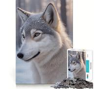 Lobo en el Bosque nevado,Rompecabezas de 1000 Piezas,Juego de ingenio,Troquelado de Alta precisión,pasatiempo Fascinante para Momentos de Ocio (50x75cm)