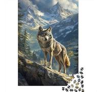Lobo en el Pico de la montaña 1000 Piezas Papel Ecológico Rompecabezas Premium para Adultos Descompresión del Juego Educativo Decoración De Paredes Y Regalos 38x26cm/1000pcs