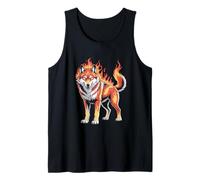 Lobo En Llamas Poder Fuerza Animal Salvaje Camiseta sin Mangas
