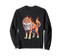 Lobo En Llamas Poder Fuerza Animal Salvaje Sudadera