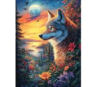 Lobo en otoño Rompecabezas 1000 Piezas Cartón para Principiantes Cuentos de Hadas de Animales y Plantas Vacaciones Y Fines De Semana Hobby Y Ocio Calidad Profesional Regalo Cumpleaños 1000 PCS