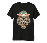 Lobo en Ropa de Oveja American Traditional Tattoo Flash Camiseta Premium