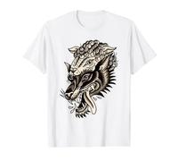 Lobo en Ropa de Oveja x Lobo Camiseta gráfica económica, Hombre, Blanco, XL