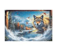 Lobo Enmarcado Puzzle 1000 Piezas Decoración De Sala Rompecabezas para Adultos 3D DIY Creativo Desafío Intelectual Juguete EduGatoivo 1000 PCS