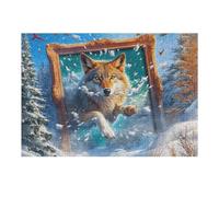 Lobo Enmarcado Puzzles 300 Piezas Portátil 3D Compacto Rompecabezas Familiar para Toda La Familia Maquetas EduGatoivas Construir Aliviar Estrés 300 PCS