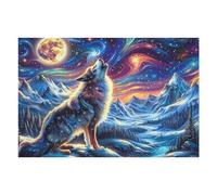 Lobo Estrellado a la luz de la Luna Puzzle 1000 Piezas EduGatoivo Familiar Interactivo Rompecabezas 3D para Toda La Familia Aliviar Estrés Decoración Hogar Portátil 1000 PCS