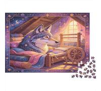 Lobo Fantasía Puzzle de 1000 Piezas Papel para Adultos Escena Noche Ático Relajación Enfocar Hogar Regalo Familiar 70x50cm/1000pcs