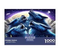 Lobo Feroz Puzzle 1000 Piezas, Moderno DIY,Entretenimiento Creativo Clásicos para Adultos Y Niños A Partir De 12 Años Vida Silvestre Un Rompecabezas Desafiante - Decoración del Hogar 38x26cm/1000pcs