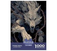 Lobo Feroz Puzzle 1000 Piezas, Moderno DIY,Entretenimiento Creativo para Adultos Y Niños Mayores De 12 Años Vida Silvestre Rompecabezas Familiar - Decoración del Hogar 38x26cm/1000pcs