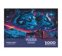 Lobo Feroz Puzzle De 1000 Piezas, Juego Educativo, Desafío, para Adultos Y Niños Mayores De 12 Años Vida Silvestre Un Rompecabezas Desafiante - Obra De Arte 70x50cm/1000pcs