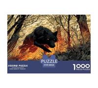 Lobo Feroz Puzzle De 1000 Piezas, Moderno DIY,Entretenimiento Creativo Clásicos para Adultos Y Niños A Partir De 12 Años Vida Silvestre Rompecabezas Familiar - Decoración del Hogar 38x26cm/1000pcs