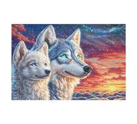 Lobo Galaxia Bosque Puzzle 1000 Piezas Impossible Creativo Único Rompecabezas 3D Obra De Arte para Toda La Familia Juguete Educativo Decoración 1000 PCS