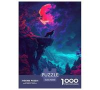 Lobo Genial 1000 Piezas Animal Puzzle para Adultos Decoración Juego De Rompecabezas Juegos Educativos Cumpleaños Stress Relief 70x50cm/1000pcs