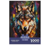 Lobo Genial para Adultos Puzzle 1000 Piezas Animaleses Educational Game Cumpleaños Juego De Rompecabezas Decoración Relajación Y Sabiduría 38x26cm/1000pcs
