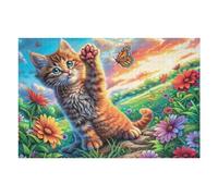 Lobo Gris al Pie del Bosque Puzzle 1000 Piezas Cartón Grueso para Toda La Familia Rama Flores y Nido Noches Juegos En Familia Relajación Concentración Regalo Corporativo Regalo Ideal 1000 PCS
