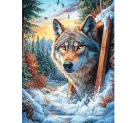 Lobo Gris Arroyo Puzzle 500 Piezas Cartón Blanco Premium para Expertos Animales de Paisaje Natural Eventos Team Building Ejercita La Mente Hobby Y Ocio 500 PCS