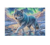 Lobo Gris en el Campo de Nieve Puzzles 300 Piezas Juguete Educativo 3D Rompecabezas Familiar para Toda La Familia Entretenimiento Creativo Decorativo 300 PCS