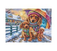 Lobo Gris Luminoso del Bosque Puzzle 500 Piezas Papel Mayores Arroyo Rocío y Flores Terapia Ocupacional Alivio Estrés Tiempo Libre En Casa Regalo Original 500 PCS