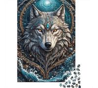 Lobo Gris Místico Puzzle de 1000 Piezas para Adultos Estilo Arte Fantástico Juego de Puzzle 1000 Piezas Papel Familiar Relajante Decoración 52x38cm/1000pcs