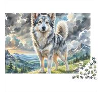 Lobo Gris Paisaje de Montaña Puzzle de 1000 Piezas Papel para Adultos Relajación Decoración Regalo Familiar 70x50cm/1000pcs