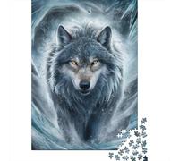 Lobo Gris Puzzle de 1000 Piezas Papel para Adultos Bosque Invernal Set de Puzzle 1000 Piezas Relajación Decoración Familiar Regalo 70x50cm/1000pcs
