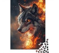 Lobo Gris Puzzle de 1000 Piezas Papel para Adultos Estilo Arte Llama Juego de Puzzle 1000 Piezas Relajación Decoración Regalo Hogar 38x26cm/1000pcs