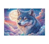 Lobo Gris sobre el Mar de Nubes Puzzle 1000 Piezas Papel Mayores Alivio Ansiedad Actividad para La Mente Ocio Tranquilo En Casa Más Vendido Regalo Original 1000 PCS