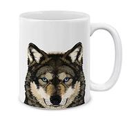 Lobo Gris Taza Elegante Tazas De Desayuno Único Tazas De Cerámica Para Leche Bebidas Frías Y Calientes Espresso Té 330Ml