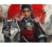 Lobo Guerrero Puzzle 5000 Piezas Adultos, Rompecabezas con Letras en la Parte Posterior - Piezas Que Encajan Perfectamente, Reto de Concentración, Regalo para Mujer y Decor, 156.5 x 105.5 cm w0-479