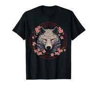 Lobo Iglesia Flor Arte Flores Animal Motivo Lobo Camiseta