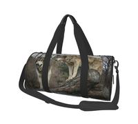 Lobo Impreso, Bolsa de Viaje de Gran Capacidad, Bolso Redondo, Bolsa de Viaje Deportiva, Bolsa de Mano, Bolsa de Fitness