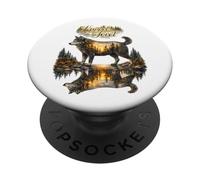 Lobo Instinto Natural ilustración Bosque PopSockets PopGrip Adhesivo