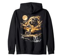 Lobo irlandés Aullando a la Luna Sudadera con Capucha