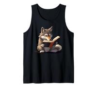 Lobo lindo está leyendo un libro, Lobo de lectura Camiseta sin Mangas
