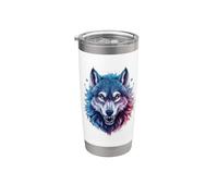 Lobo lleno de magia Vaso térmico de acero inoxidable de doble pared