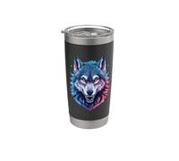 Lobo lleno de magia Vaso térmico de acero inoxidable de doble pared