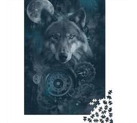 Lobo Luna Puzzle de 1000 Piezas Papel para Adultos Mecánica Misteriosa Relajación Regalo Decoración Hogar 70x50cm/1000pcs