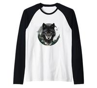 Lobo Lunar de Therian Camiseta Manga Raglan